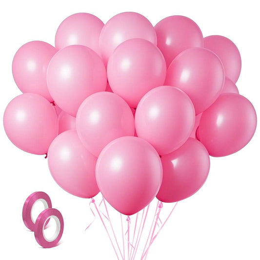 Pink Balloons Light Pink Birthday Decorations 100 Pack 12 inch Round Gender Reveal Ballons for Valentines Birthday Wedding Anniversary Baby Shower Gender Reveal Party Decoration