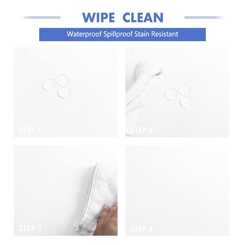 Hiasan Round Tablecloth 30 Inch - Waterproof Stain Resistant Spillproof Polyester Fabric Table Clothes for Dining Room Kitchen Party, White