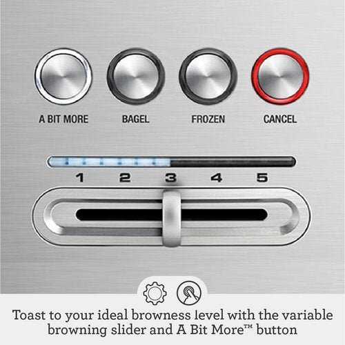 Breville BTA720XL Toaster - 2 Slice Brushed Stainless Steel with Extra Toasting Feature
