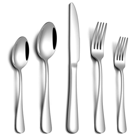 PHILIPALA 20 Piece Silverware Set, Stainless Steel Flatware Set for 4 Food Grade Novelty Flatware Cutlery Utensil Set Include Knife Fork Spoon Mirror Polished Dishwasher Safe