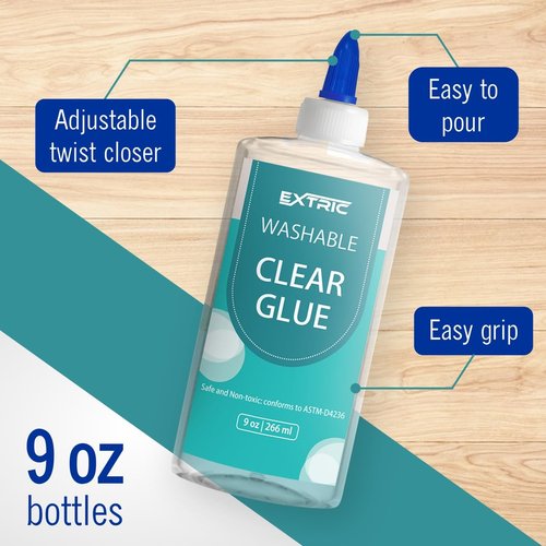 Clear Glue by Elmer's - Washable Liquid Glue 9 Ounces, Perfect for Slime and Art Projects | Non-Toxic, Dries Clear