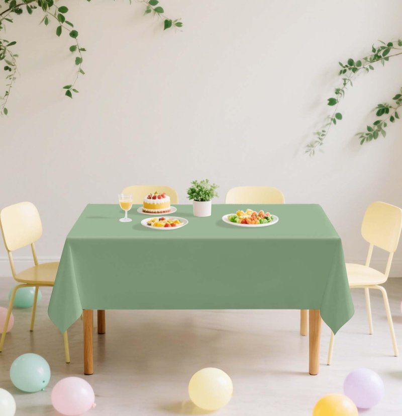 SietDESEO 2 Pack Sage Green Plastic Tablecloth Rectangle 54 x 108 Disposable Light Green Table Cloth Plastic Waterproof Sage Table Cover for Birthday Wedding Baby Shower Party Decorations