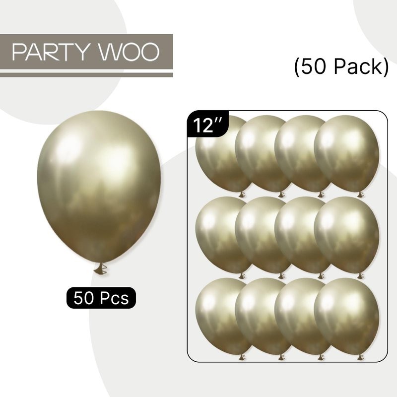 PartyWoo Metallic Green Balloons 50pcs 12 Inch Metallic Sage Olive Green Boho Neutral Balloons for Graduation Wedding Engagement Baby Shower Woodland Jungle Birthday Party Decorations Green-G126