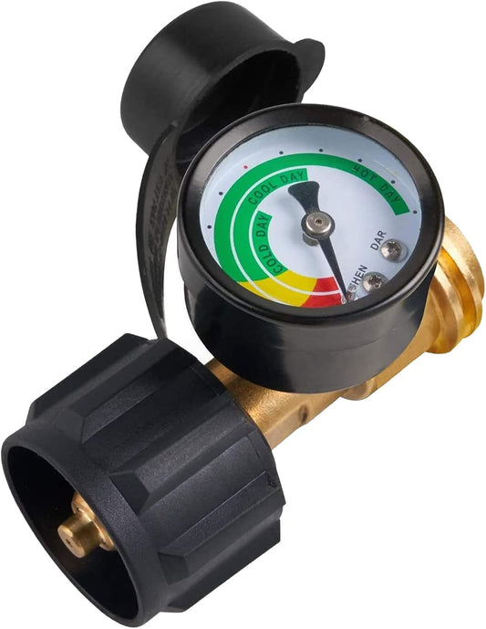 SHINESTAR Propane Tank Gauge - Universal Gas Level Indicator for 5-20 lb Tanks | QCC1/Type 1 Connection