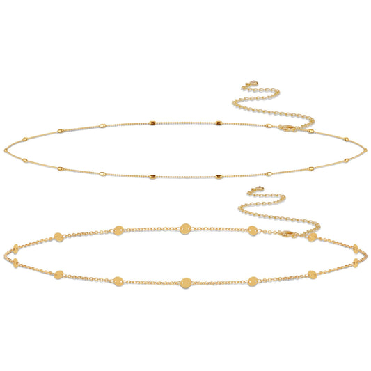 VIROMY Gold Waist Chain for Women Waterproof Gold Belly Chain Body Beads Belt Chain Beach Body Women's Jewelry