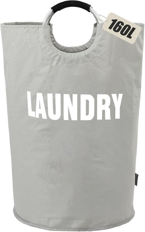 DOKEHOM 160L XX-Large Laundry Basket - Collapsible & Foldable Hamper in Grey | 7 Color Options Available