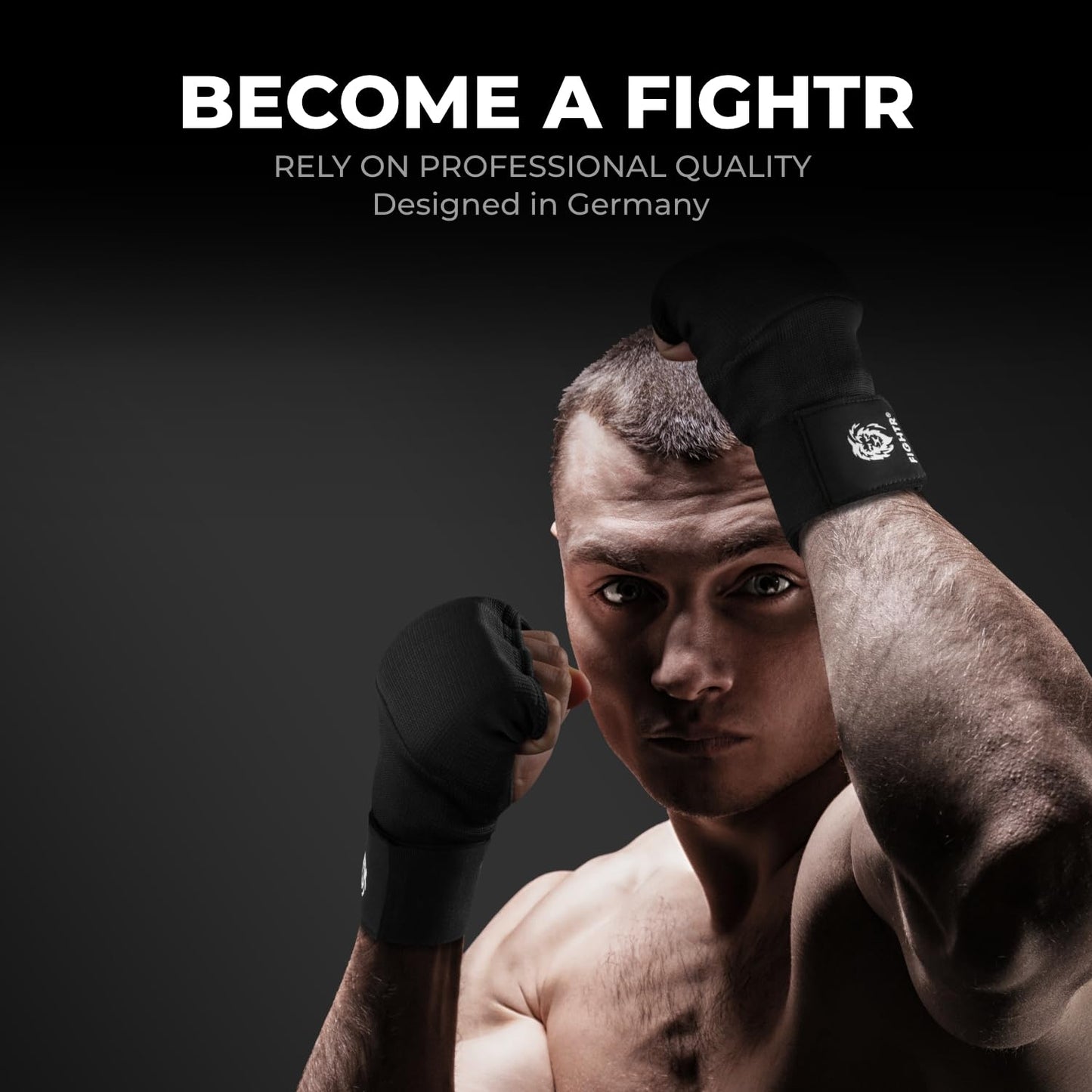 FIGHTR® Premium Gel Inner Gloves - Quick Wrapping & More Stability | Gel Hand Wraps for Boxing, MMA, Muay Thai, & Martial Arts | with Long Wrist Wrap