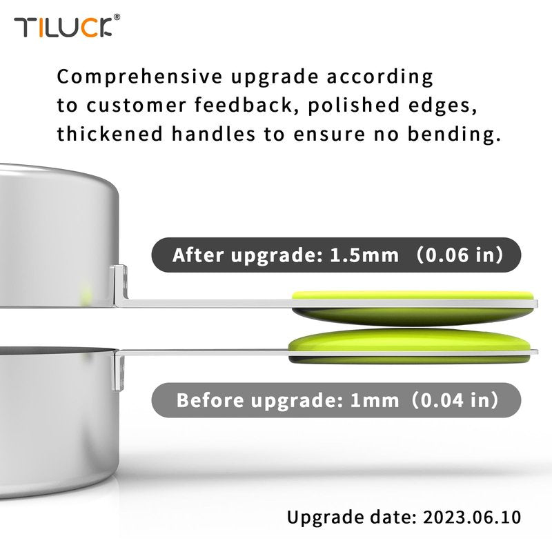 TILUCK Measuring Cups and Spoons Set, Stainless Steel, Kitchen Utensils for Cooking and Baking (10)