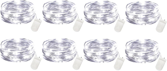 VOOKRY 30 LED Fairy String Lights - 10 ft Mini Silver Wire for DIY Crafts & Wedding Decor | Cool White