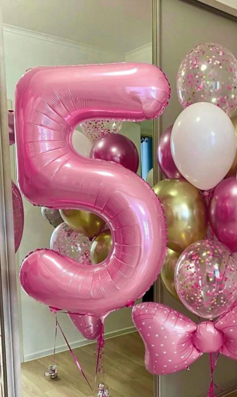 Pearlescent Pink Number 22 Balloons 40 inch, 22 Number Balloons, 22nd Birthday Decorations, 22 Year Old Women Pastel Pink Party Supplies