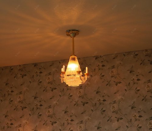 iLAND Dollhouse Lights - Classic Miniature Lamp with Brilliant Candle Chandelier | 1/12 Scale Decor