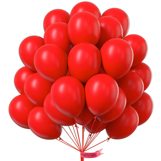 PartyWoo Red Balloons 50pcs 12 Inch Red Helium Balloons for Birthday Graduation Bachelorette Citizenship Firefighter Strawberry Anniversary Cherry Casino Movie Theme Party Decorations Red-Y57