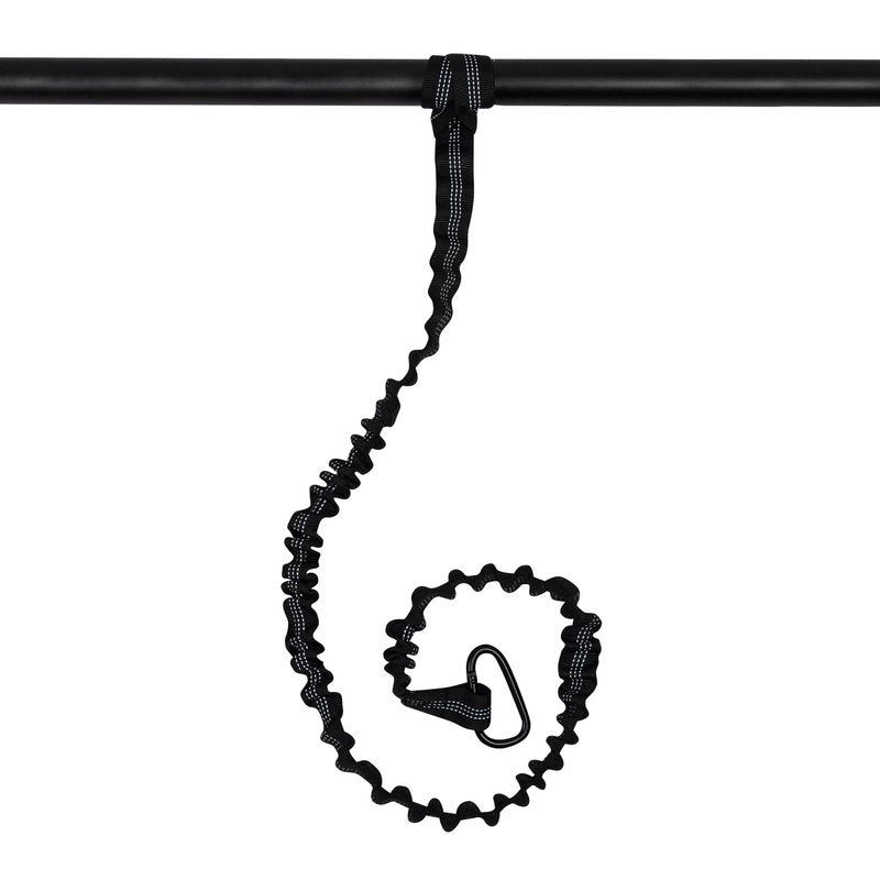 KOETSU Stretchable Kayak Paddle Leash - Elastic Bungee Cord with Quick-Release Clip, Adjustable Floating Rope for Kayak, Canoe, SUP, Paddleboard Accessories（Black）
