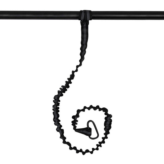 KOETSU Stretchable Kayak Paddle Leash - Elastic Bungee Cord with Quick-Release Clip, Adjustable Floating Rope for Kayak, Canoe, SUP, Paddleboard Accessories（Black）