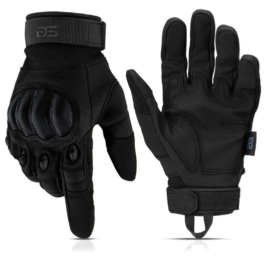 Glove Station Gloves for Men – Touchscreen Utility Gear with Hard Knuckle Protection Used in Motorcycle, Airsoft, & Outdoor Work Black - Hard Knuckle Small