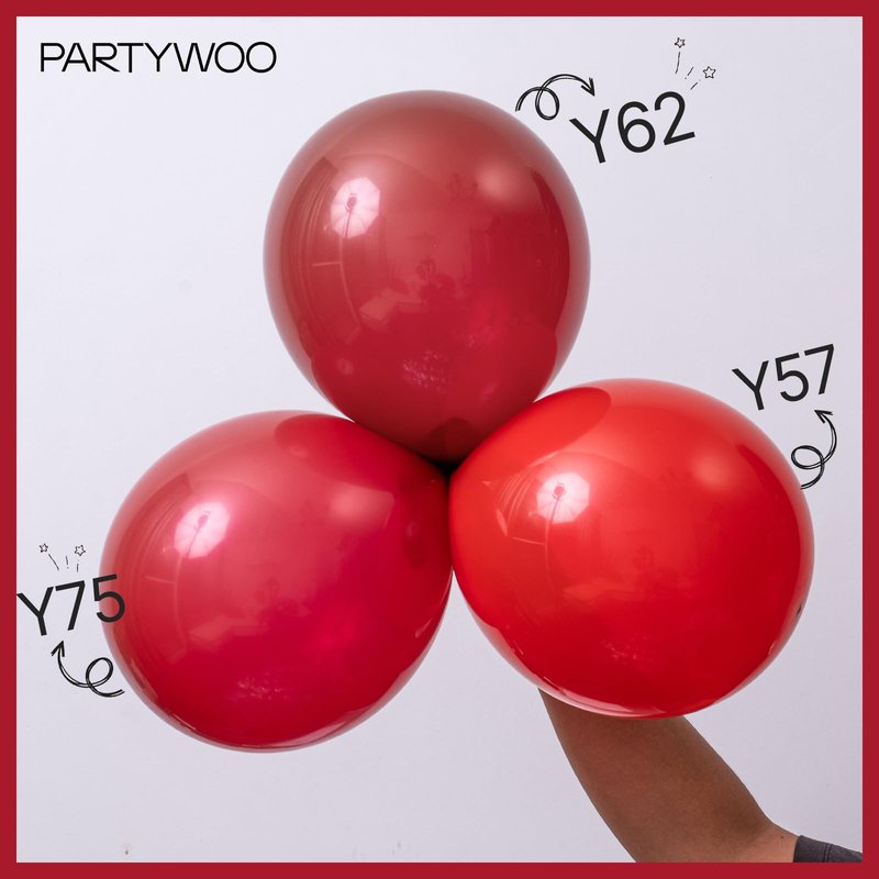 PartyWoo Burgundy Balloons 140 pcs Different Sizes of 18 12 10 5 Inch Dark Chestnut Red Maroon Balloon Arch Kit Garland for Birthday Graduation Anniversary Cherry Casino Party Decorations Red-Y62
