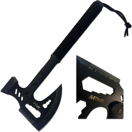Camping Axe 17.5-Inch - MTech USA MT-AXE14, Black Stainless Steel, Cord-Wrapped Handle