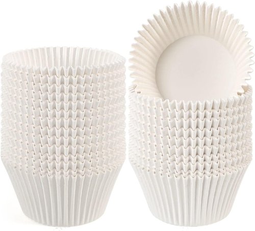Caperci Jumbo Cupcake Liners - 300-Count White Muffin Baking Cups | No Smell, Food Grade, Grease-Proof