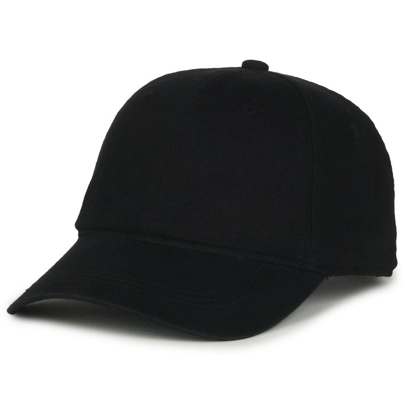 Outdoor Cap Blank Baseball Cap – Garment Washed Cotton Dad Hat, Low Profile Unstructured, Adjustable Tuck Strap, Black, One Size