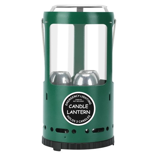 Candle Lantern, Camping Gear for Campers and Emergency Use, Without Candles (Green)
