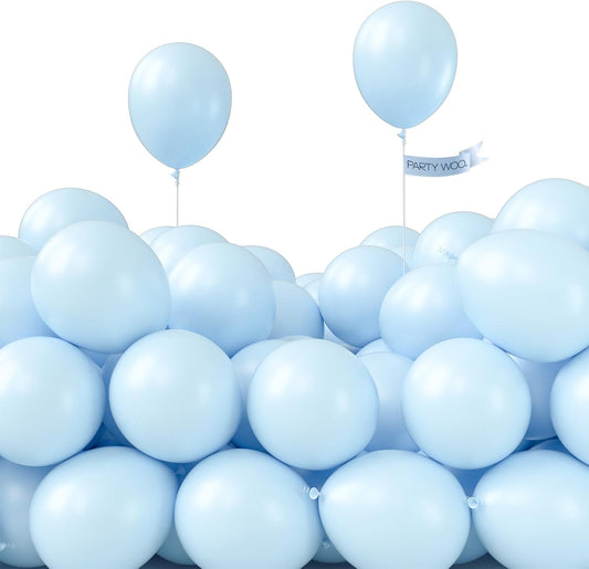 PartyWoo Baby Blue Balloons - 50pcs 5 Inch Mini Pastel Sky Aqua Balloons for Celebrations