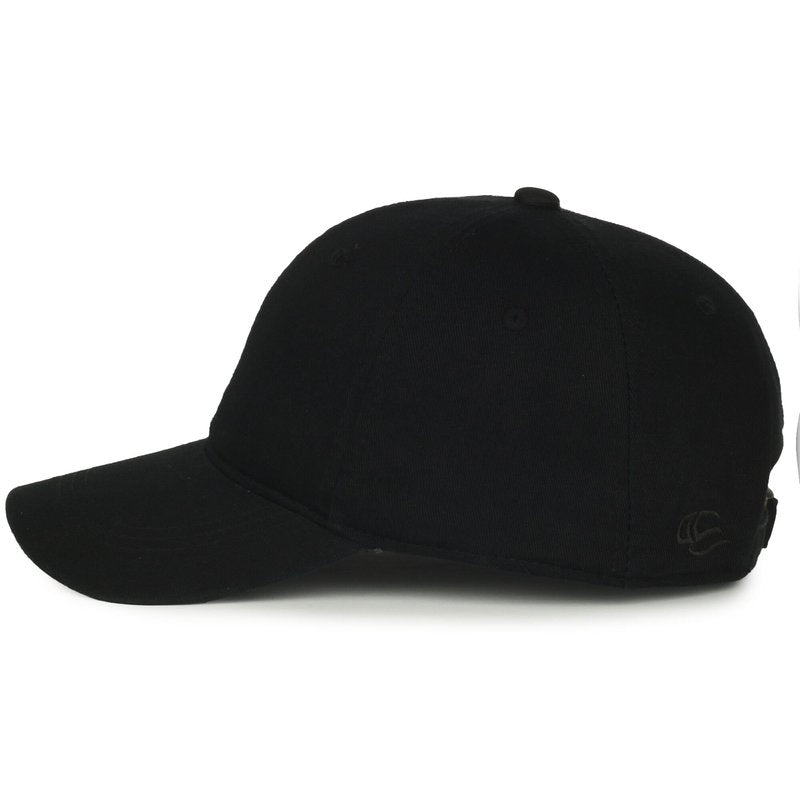 Outdoor Cap Blank Baseball Cap – Garment Washed Cotton Dad Hat, Low Profile Unstructured, Adjustable Tuck Strap, Black, One Size