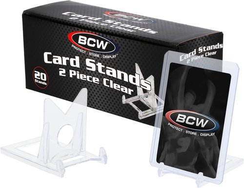 2-Piece Card Display Stands for Top Loaders & Screwdowns | 20 Pack Trading Card Holders