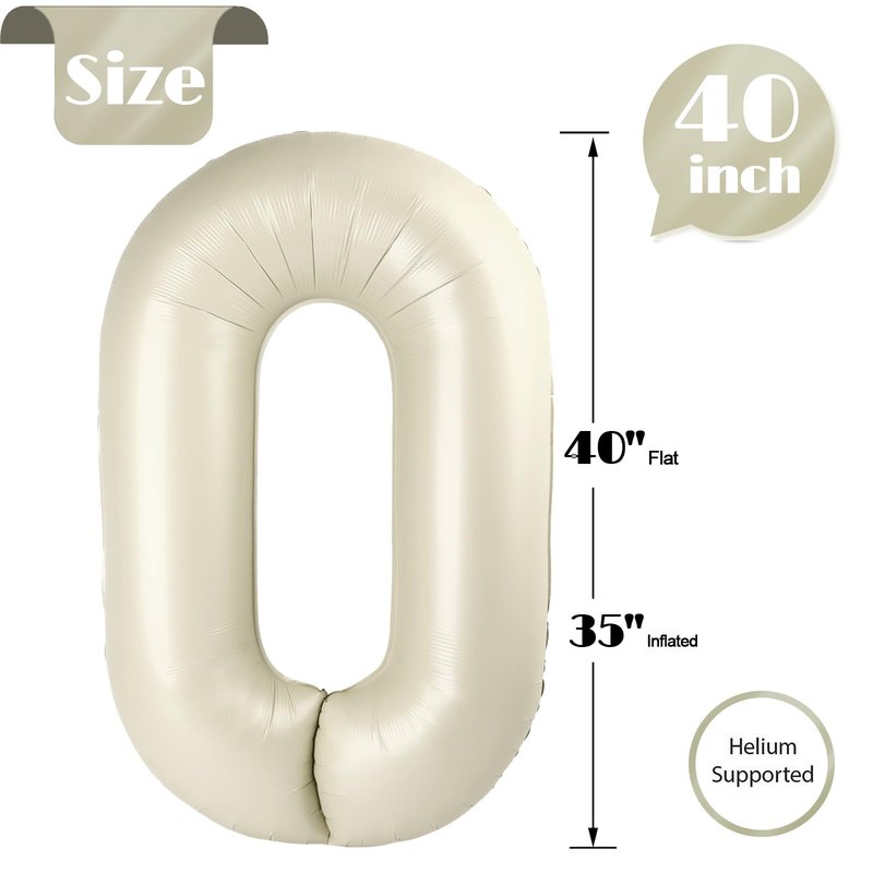 Cream Number 27 Balloon 40 inch, 27 Number Balloons, 27th Cream Birthday Decorations, 27 Year Old Women Men White Party Supplies