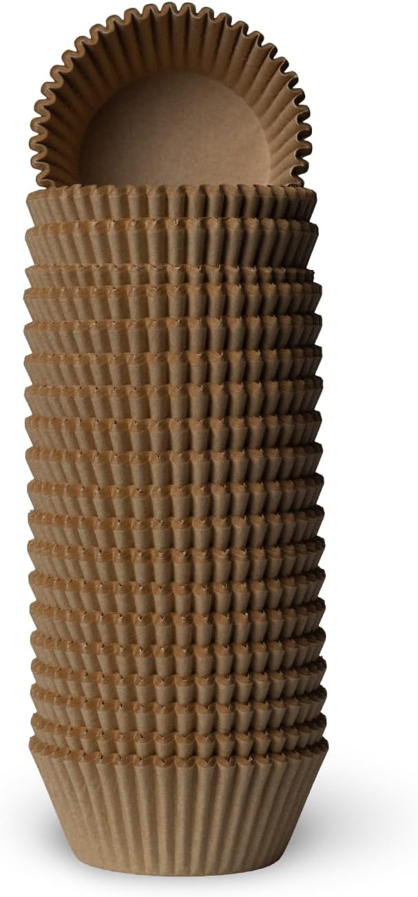 Regine Switzerland 200 Paper Cupcake Liners - Grease Proof Muffin Baking Cups | Brown Food Grade Containers