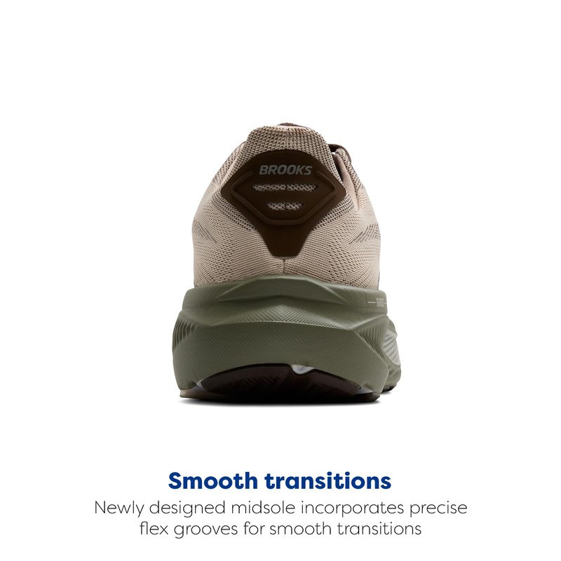 Brooks Men’s Ghost 17 Neutral Running Shoe - Chateau Gray/Brown/Olive - 10 Medium