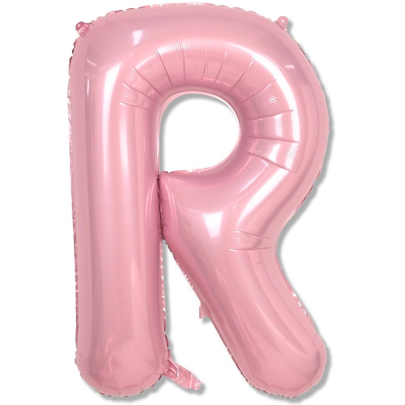 Big Letter Balloon - 40" Pastel Pink Mylar Helium Alphabet Customize Name Balloon, Self Inflating Baby Pink Foil R Custom Letter Balloon for Girl Women Birthday Party Baby Shower Decoration