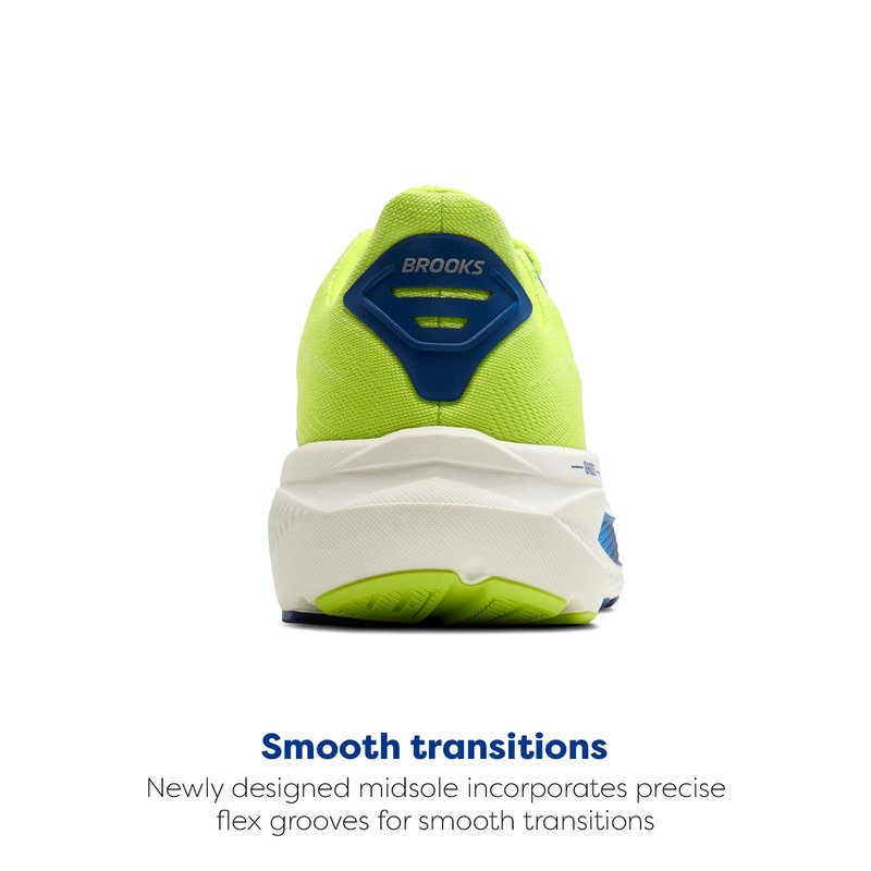 Brooks Men’s Ghost 17 Neutral Running Shoe - Acid Lime/Navy/White - 12 Medium