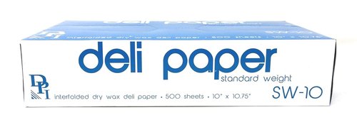Durable Packaging Interfolded Deli Wrap Wax Paper - 10" x 10 3/4" Size for Freshness