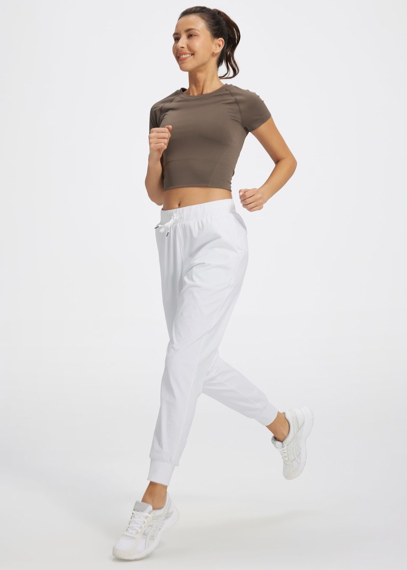 Libin Joggers for Women Yoga Sweatpants Athletic Dance Workout Leggings Tapered Lounge Casual Teacher Pants for Running Cloths, White XS