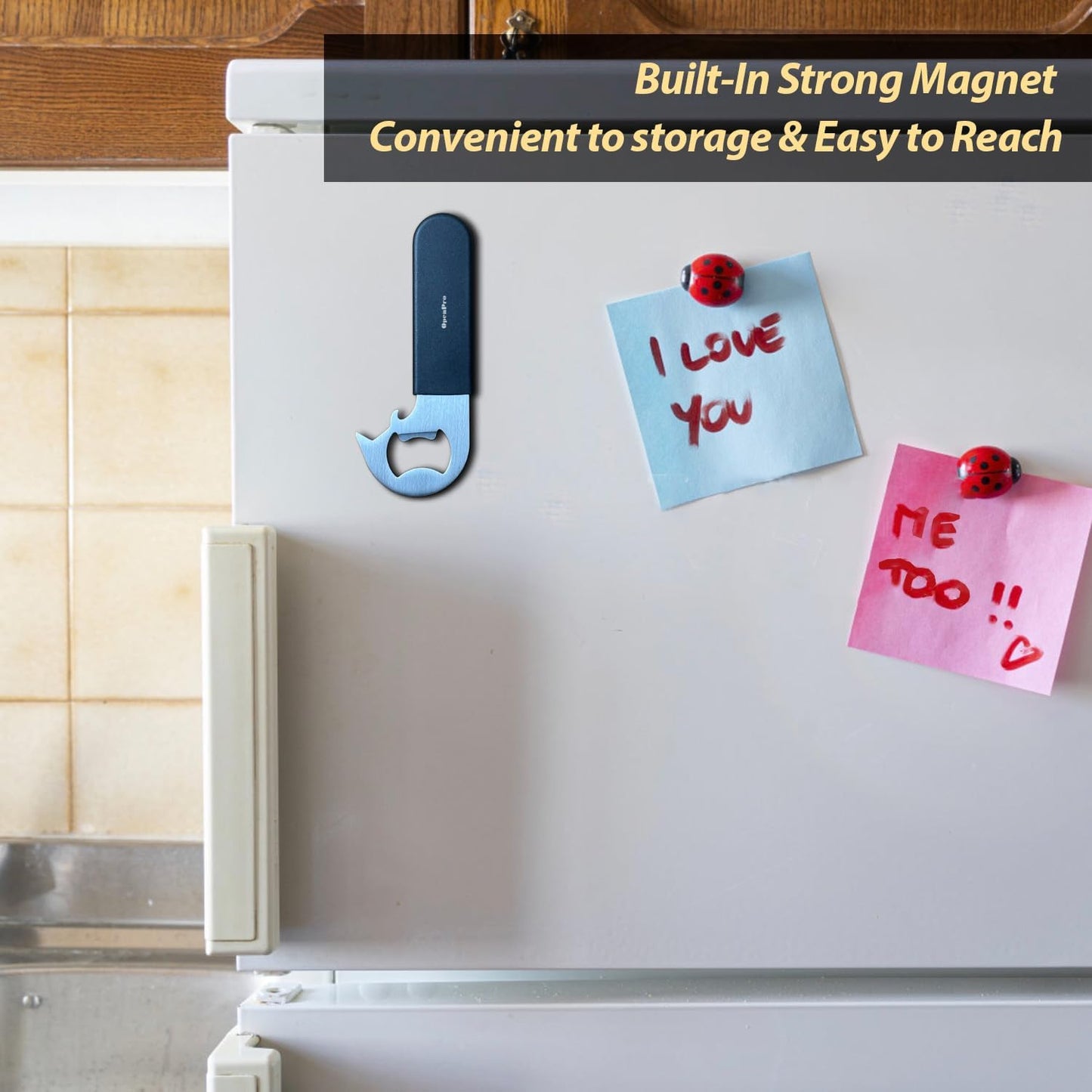 Skiennix Magnetic 2-IN-1 Can Opener & Beer Bottle Opener | Easy Use for Seniors & Arthritis - 2-Pack