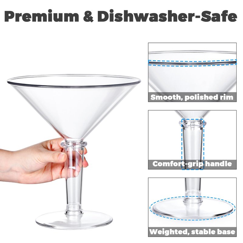 SAIAOKJ Martini Glasses, Shot Glasses Set Clear Shot Glass for Whiskey, Tequila, Liquid, Wine, Vodka, Espresso (4 Pack)