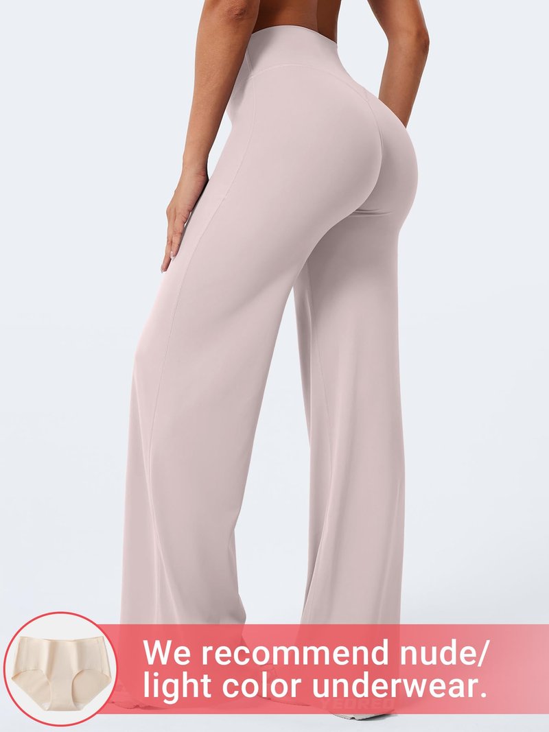 YEOREO Workout Leggings Womens No Front Seam Straight Leggings 33" High Waist Buttery Eddiy Gym Yoga Pants Dusty Pink S