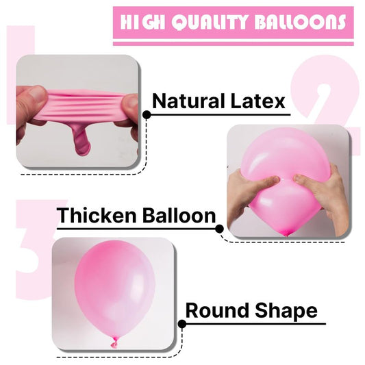 PartyWoo Pink Balloons 100pcs 12 Inch Matte Pink Balloon Arch Kit for Girl Baby Shower Gender Reveal Wedding Bachelorette Engagement Birthday Princess Butterfly Themed Party Decorations Pink-Y11