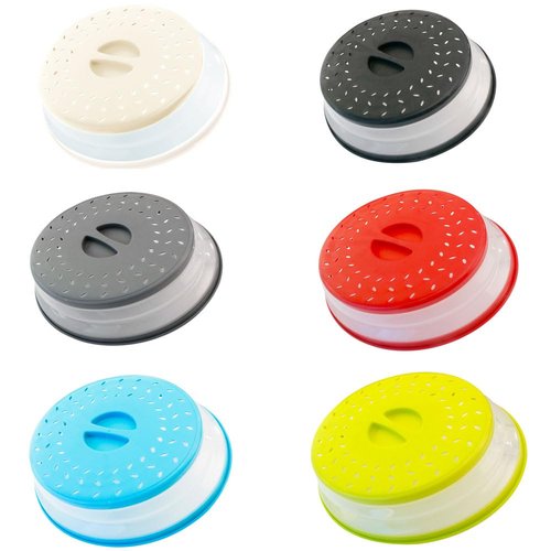Collapsible Microwave Splatter Cover, Microwave Plate Cover With Steam Vent，BPA-Free Silicone & Plastic (black, 12.3IN)