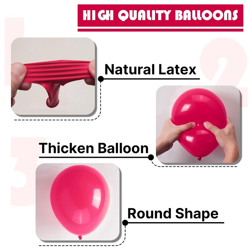 PartyWoo Hot Pink Balloons 50 pcs 5 Inch Small Mini Dark Pink Magenta Fuchsia Latex Balloons for Wedding Baby Shower Gender Reveal Valentine's Day Bachelorette Birthday Party Decorations Pink-Y12