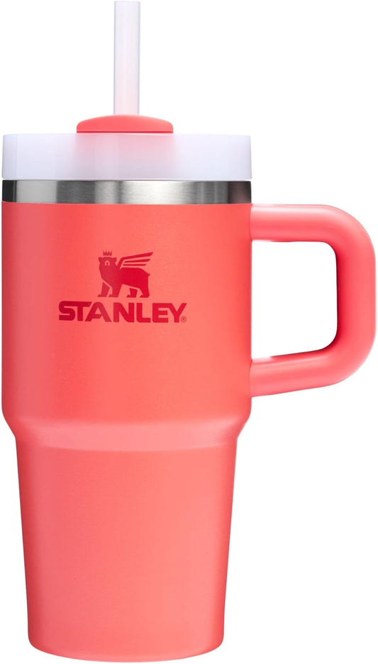 STANLEY Quencher H2.0 Tumbler - 20 oz Insulated Stainless Steel Cup with Handle & Straw | Hot Coral