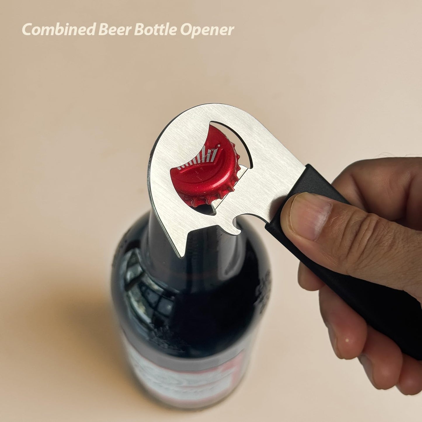 Skiennix Magnetic 2-IN-1 Can Opener & Beer Bottle Opener | Easy Use for Seniors & Arthritis - 2-Pack