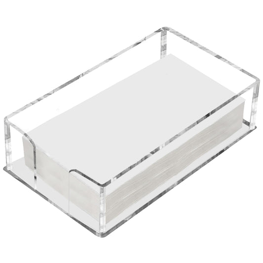Fengzhe Acrylic Guest Towel Napkin Holder, Clear Bathroom Paper Hand Towels Storage Tray, Disposable Paper Towel Holder for Bathroom, Kitchen, Parties, Weddings, and Various Events 8.5x4.9x2.4 inches