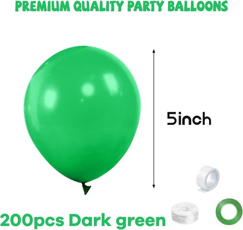 Green Balloons - 110 Pcs 5-Inch Mini Thick Latex Party Balloons for Birthday & Baby Shower Decor