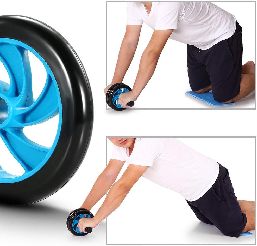 TOMSHOO AB Wheel Roller Kit with Push-Up Bar, Knee Mat, Jump Rope and Hand Gripper - Home Gym Workout for Men Women Core Strength & Abdominal Exercis