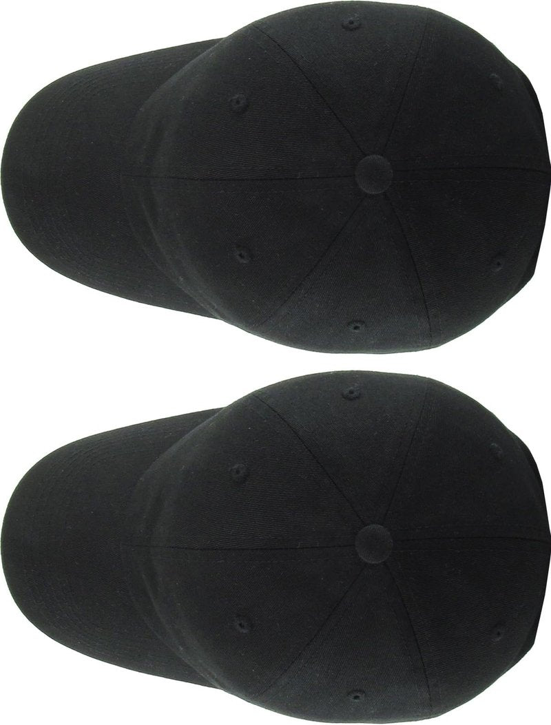 KBETHOS Classic Cotton Dad Hat Bundle Adjustable Unconstructed Plain Cap (One Size, Black + Black (2 Pack))