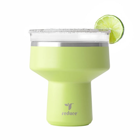 REDUCE Saltini 16 oz Cocktail Tumbler - Insulated Margarita Tumbler with Lid - Keeps Drinks Cold for 10 Hours - 360 Sippable Martini Glass Alternative - Shatterproof, Perfect for Parties - Mojito