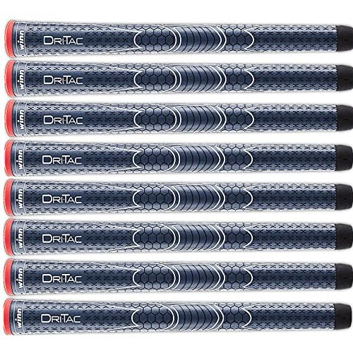 Set of 8 WINN DRI-TAC STANDARD Golf Grips - Non-Slip & Cushioned Comfort - Moisture-Wicking & Shock Absorption - AVS Technology - Hand Alignment & Lighter Grip Pressure - Tacky in All Weather
