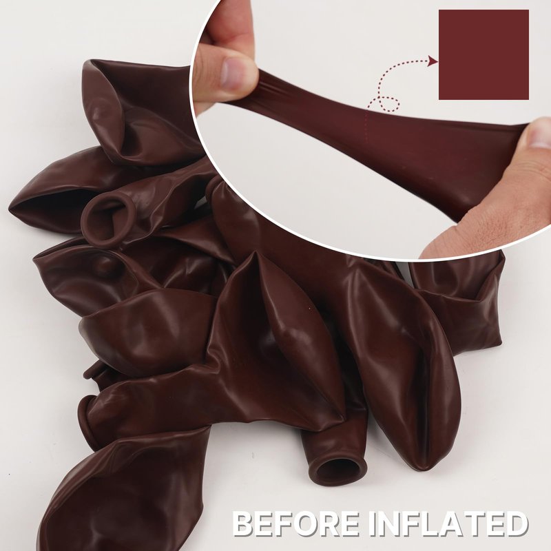 PartyWoo Burgundy Balloons 50pcs 12 Inch Dark Chestnut Red Maroon Helium Balloons for Graduation Wedding Thanksgiving Birthday Bachelorette Citizenship Strawberry Theme Party Decorations Red-Y62