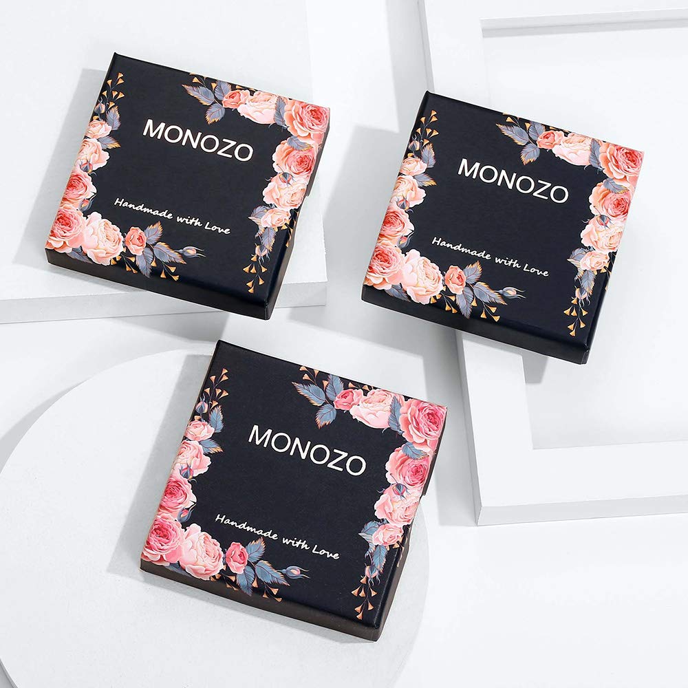 MONOZO Gold Bracelets for Women Jewelry Gifts Trendy, Dainty 14K Gold Plated Layered Beaded K Letter Initial Bracelet Personalized Disc Monogram Charm Letter Initial Bracelets for Women Birthday Gifts